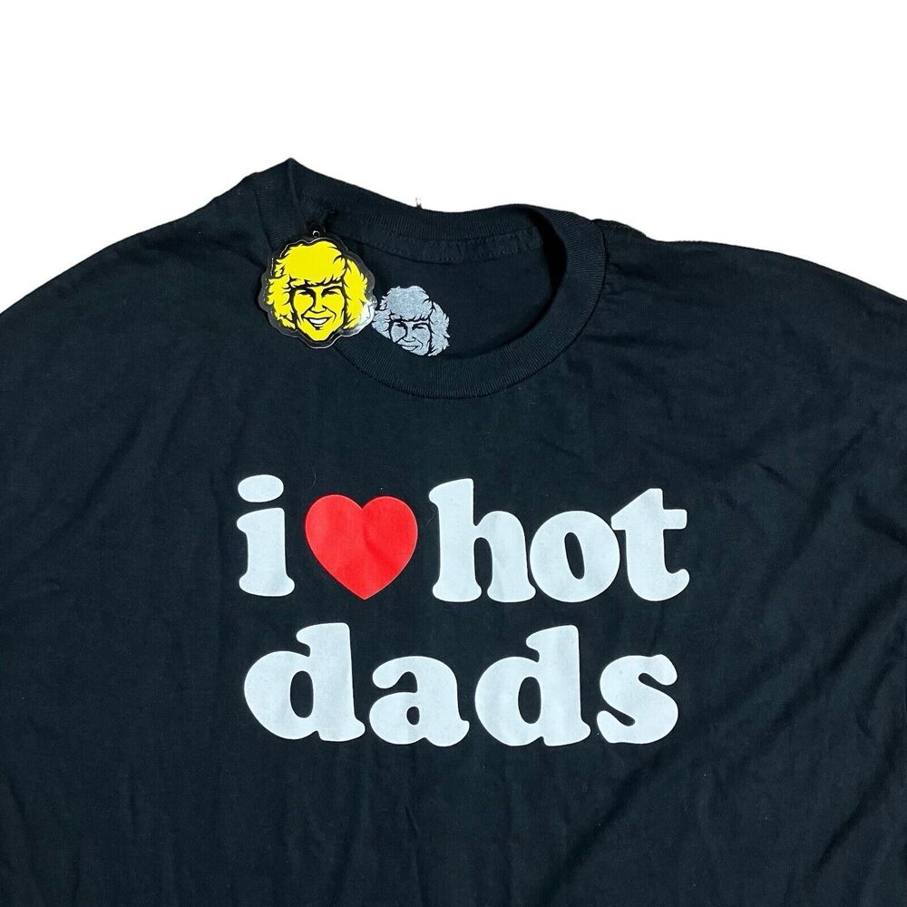 Original Danny‎ Duncan T Shirt XL I Love / Heart Hot Dads Black Graphic Fathers